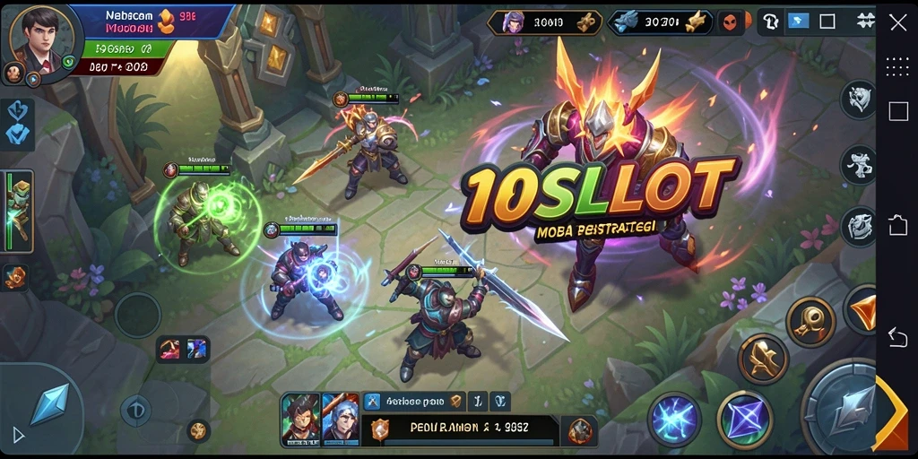 Tampilan aksi seru dalam permainan MOBA 180SLOT.