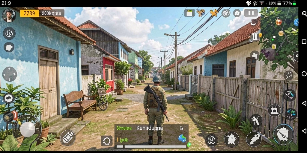 Tampilan gameplay utama 2739 dengan interaksi karakter.