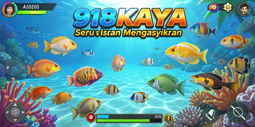 Screenshot utama 918KAYA yang menunjukkan aksi seru dalam gameplay Tembak Ikan.