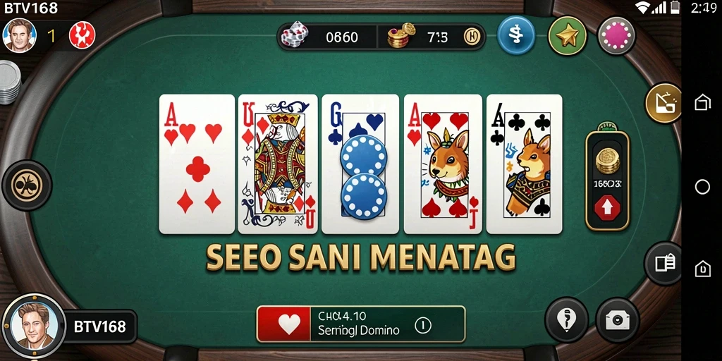 Screenshot gameplay BTV168 menampilkan aksi seru permainan Domino.