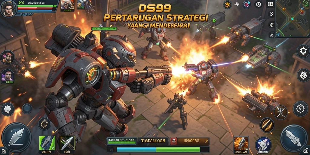 Tampilan gameplay mendebarkan di DS99 dengan strategi yang menarik.