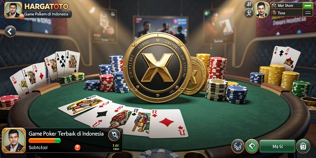 Tampilan gameplay seru di aplikasi HARGATOTO saat bermain poker.
