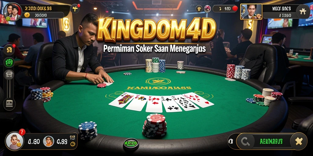 Tampilan gameplay Poker yang memukau di KINGDOM4D.
