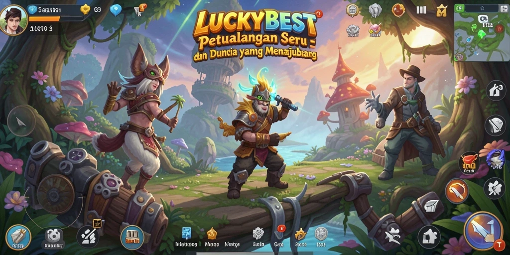 Screenshot gameplay LUCKYBEST menunjukkan petualangan yang mendebarkan.