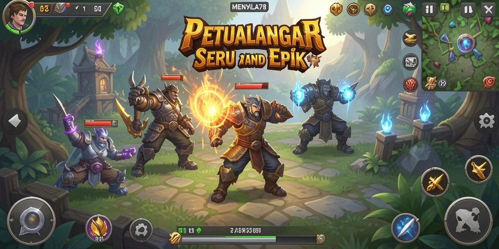 Tangkapan layar MENYALA78 menampilkan aksi pertarungan epik dan karakter yang berani.