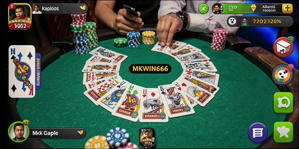 Tampilan gameplay menarik dari MKWIN666 dalam permainan Gaple.
