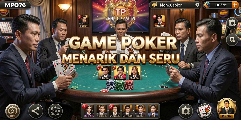 Tampilan menarik dari gameplay Poker di MPO76.