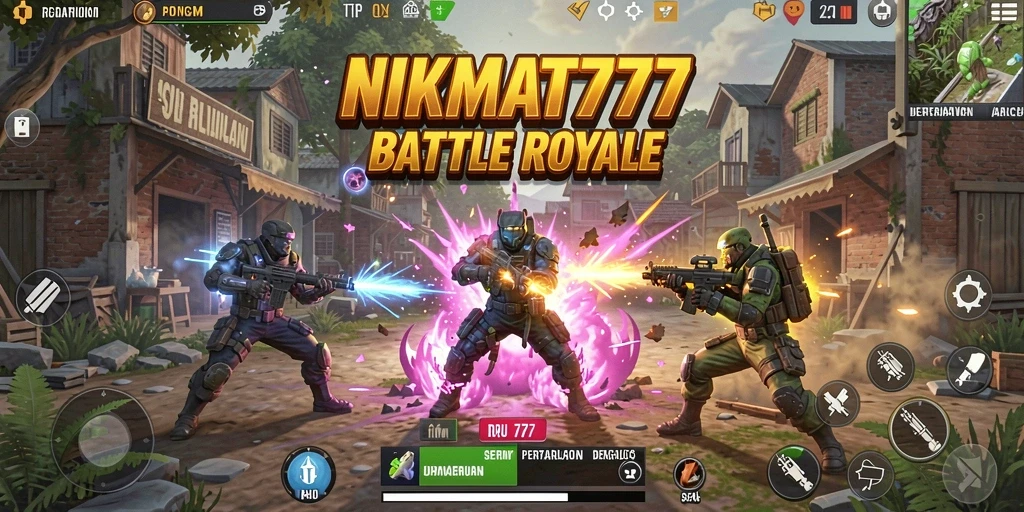 Tampak menariknya aksi gameplay Battle Royale di NIKMAT777.
