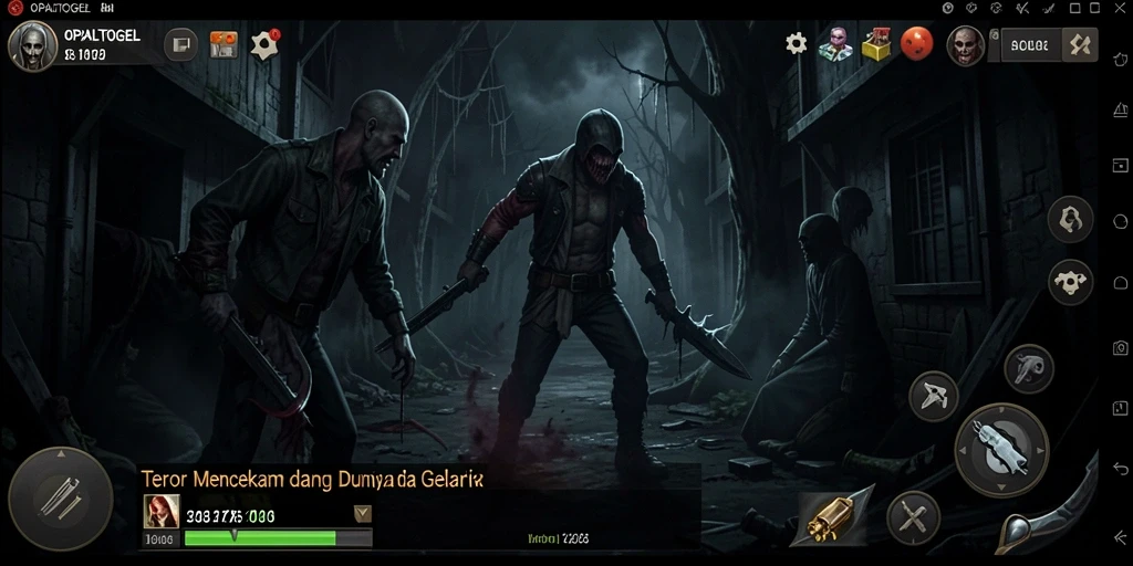 Screenshot menampilkan karakter menakutkan dalam suasana mencekam di OPALTOGEL.