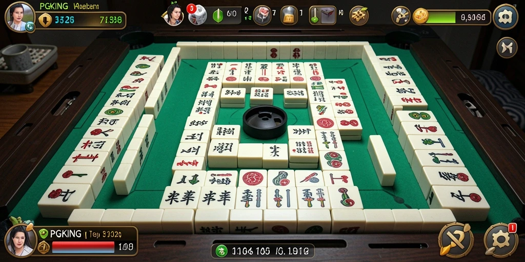 Screenshot gameplay PGKING menampilkan pengalaman bermain Mahjong yang menarik.