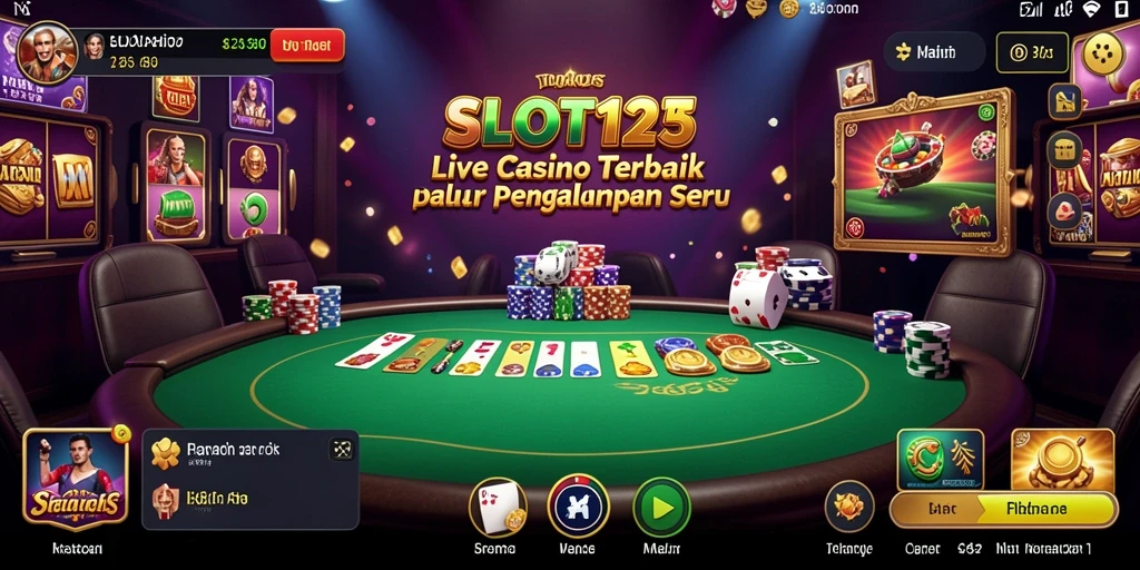 Tampilan gameplay langsung SLOT123 yang menampilkan dealer profesional.