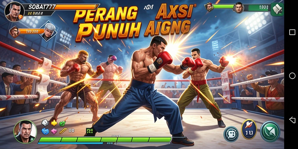 Tampilan aksi seru dari SOBAT777 saat bertarung di arena Fighting.